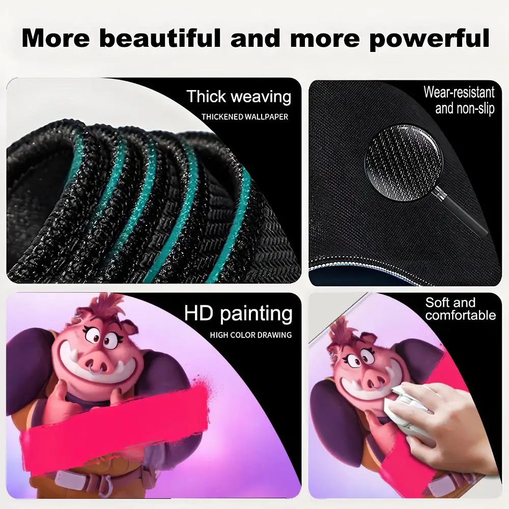 B-Bad Guys Cartoon-patterned Non-slip Rubber Mouse Pad & Keyboard Pad - PC Accessory for OfficeDesk Use