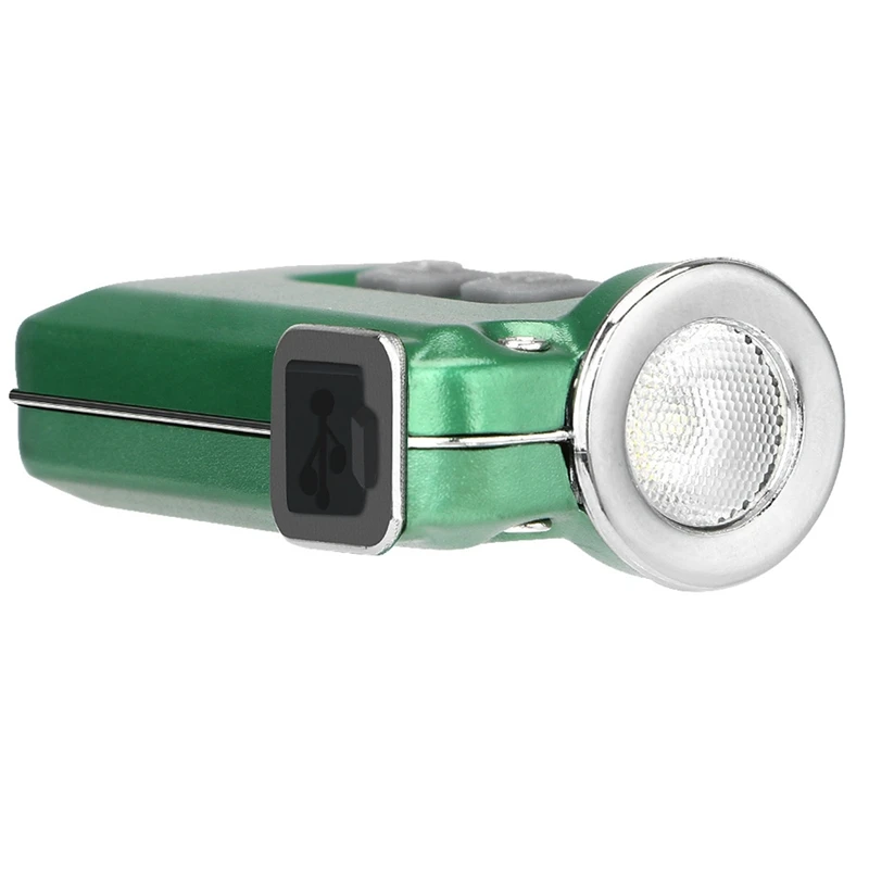 Portátil LED Keychain lanterna, Mini lanterna, interruptor duplo, recarregável, USB