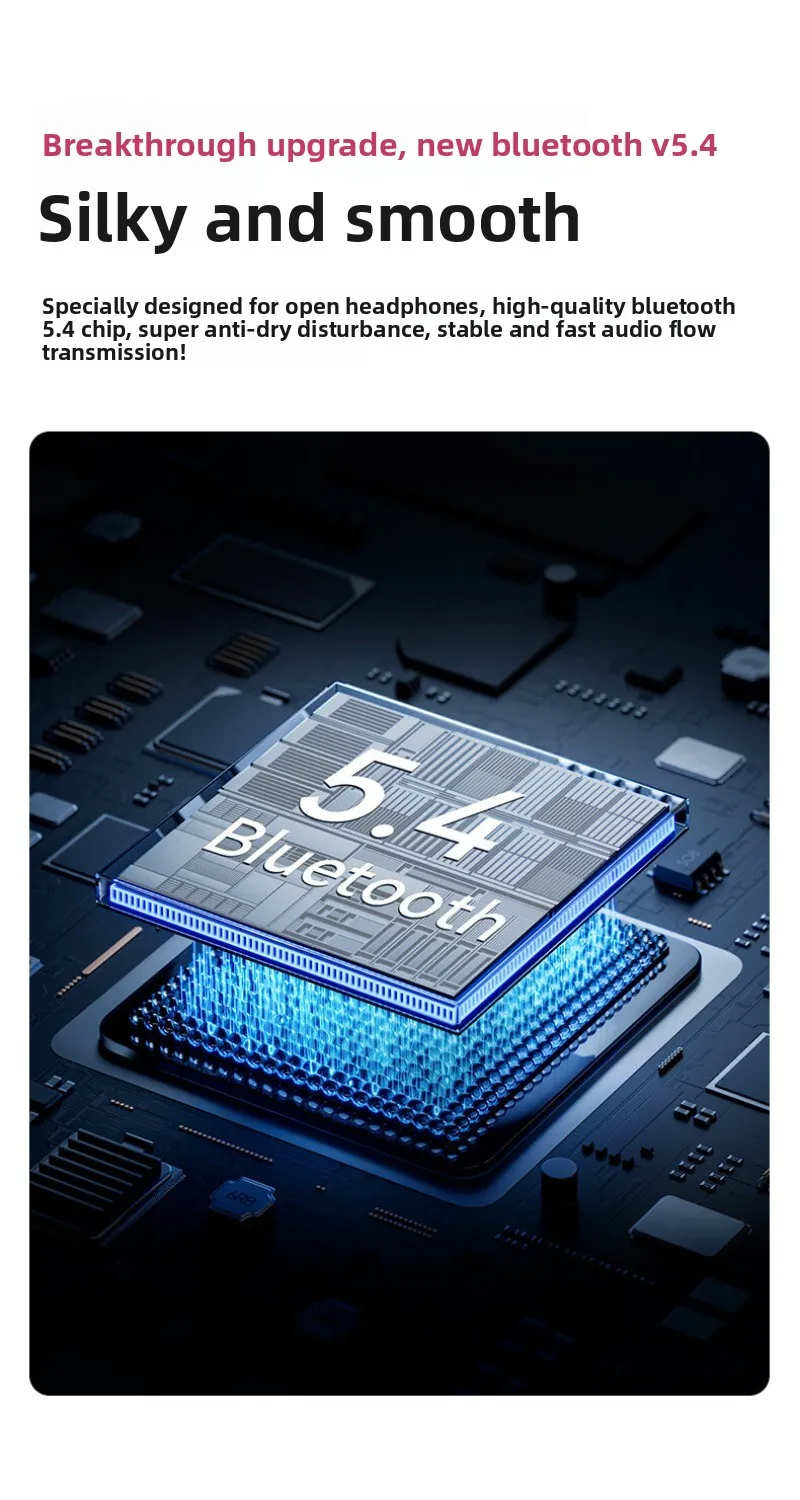 سماعات توصيل هوائية عالية الجودة وسهلة الاستخدام، وآذان بلوتوث مطورة جديدة، تعمل لاسلكيًا مقاومًا للعرق.