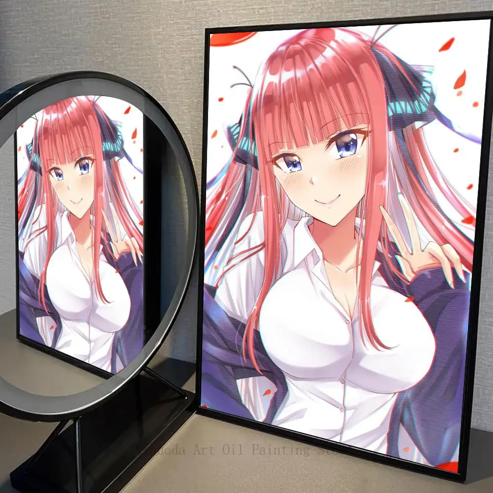 1pc Anime Q-Quintessential Quintuplets Poster Self-adhesive Art Waterproof Paper Sticker Coffee House Bar Room Wall Decor