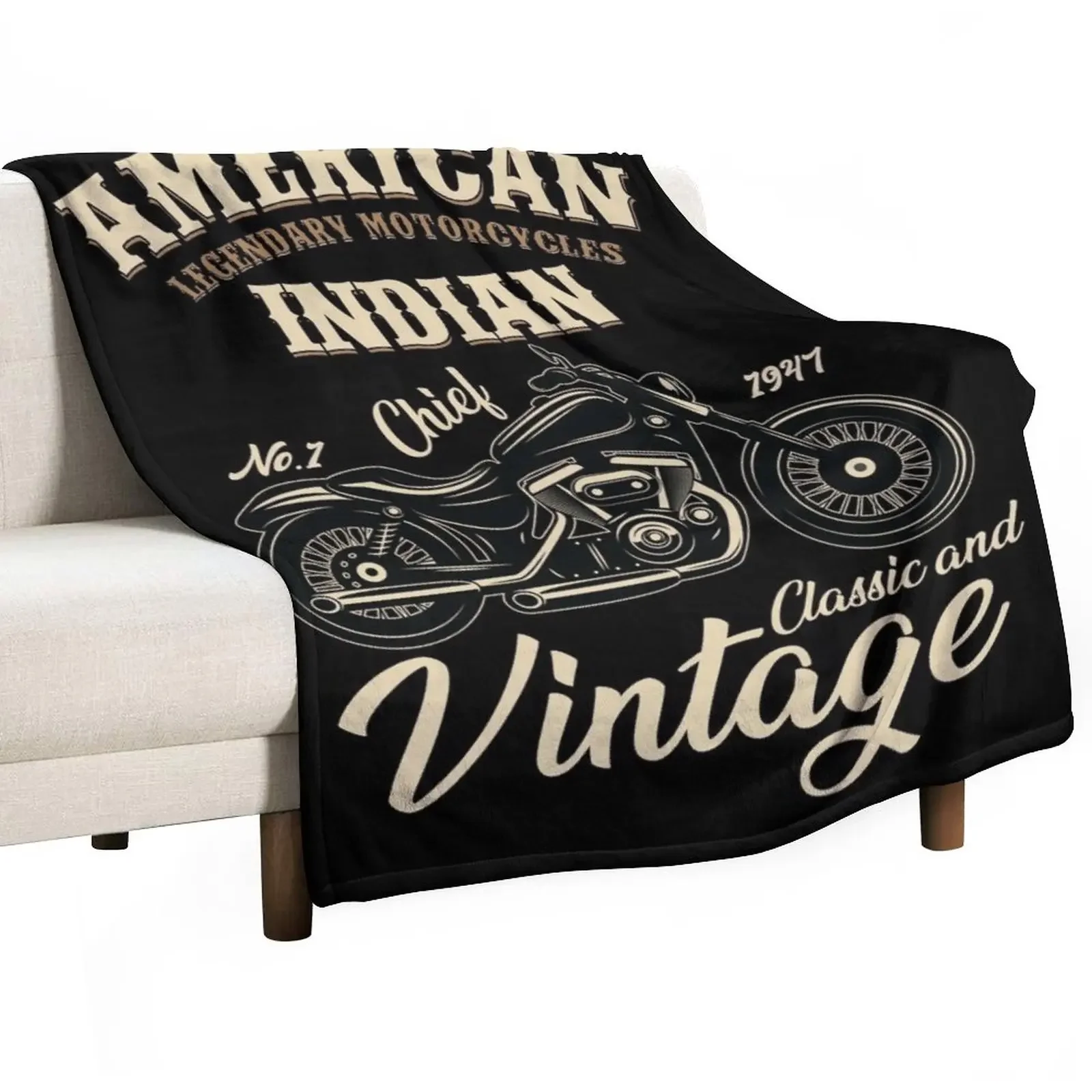 

New American Legendary Motorcycles Indian Classic And Vintage Throw Blanket Moving valentine gift ideas Blankets