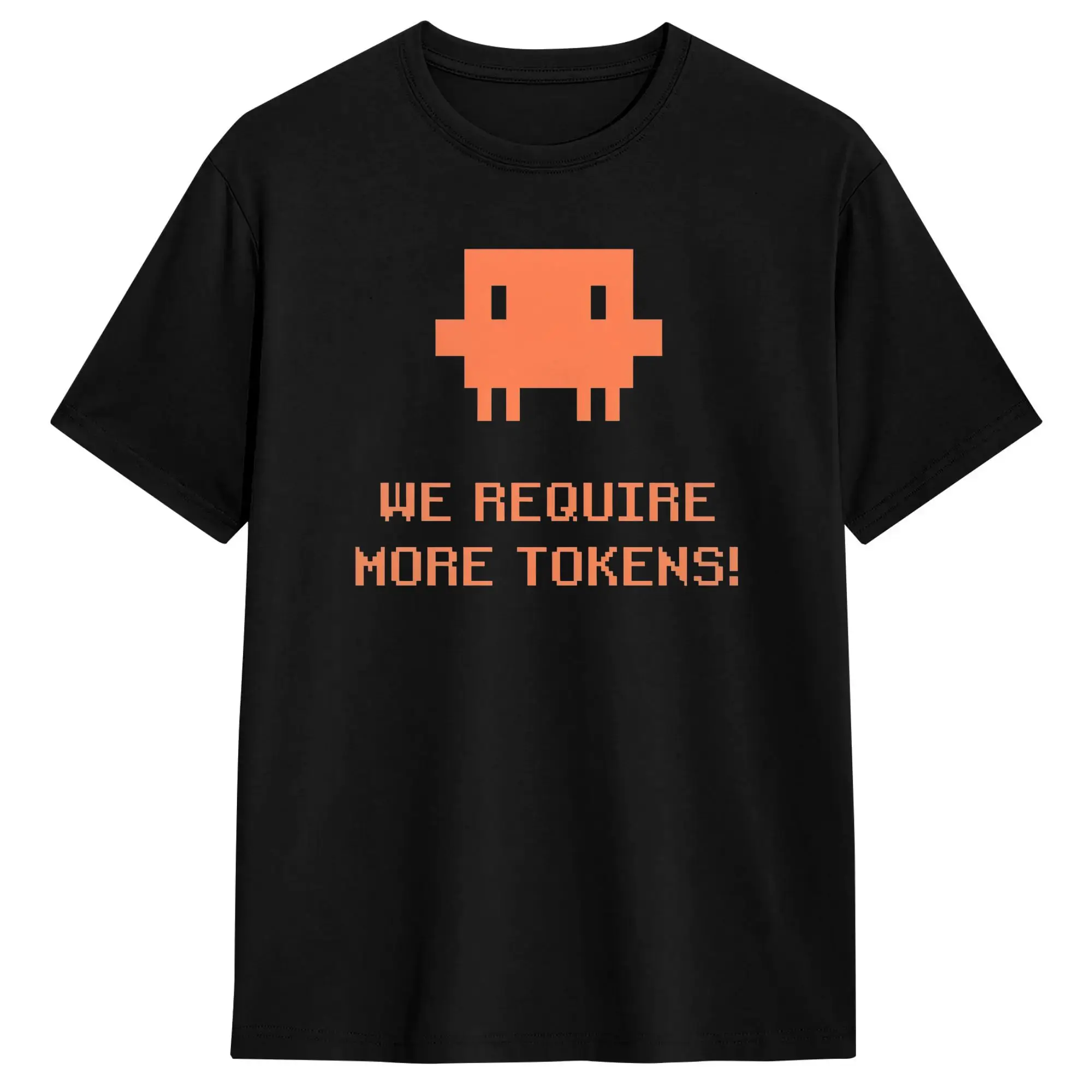 We Require More Tokens! Pixel Ananx1 Ai Meme Claude T Shirts Men's  100% Cotton T-Shirts Crew Neck  Tee Shirt Short Sleeve Tops