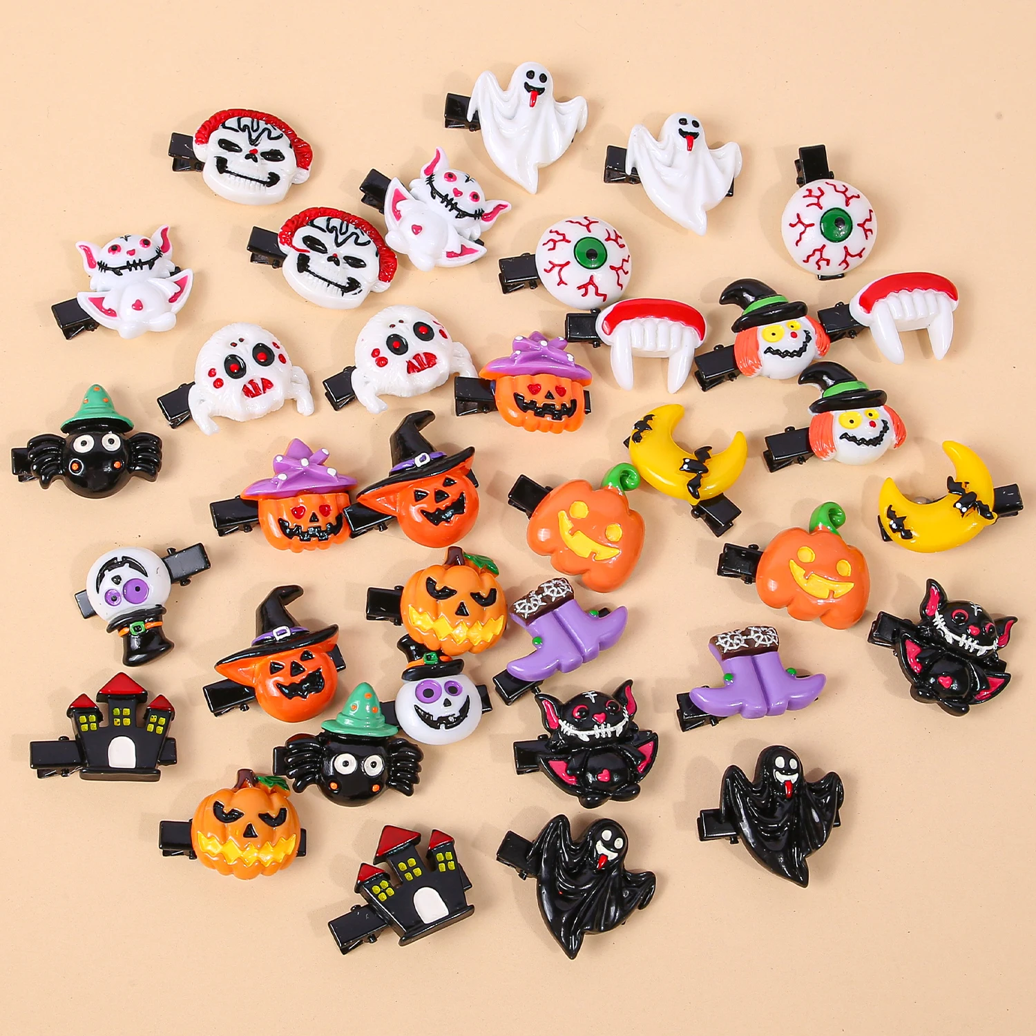 

12/36 шт., волшебная шляпа с замком, призрачное лицо, тыква, мини-заколка для волос для девочек, модные заколки, детские аксессуары для волос на Хэллоуин