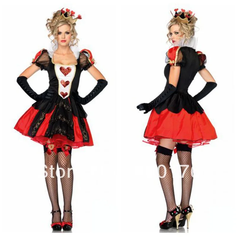 Halloween Costume Alice  Cosplay Queen of Hearts Ladies Women Fancy Dress Costume Size Xs-2xl