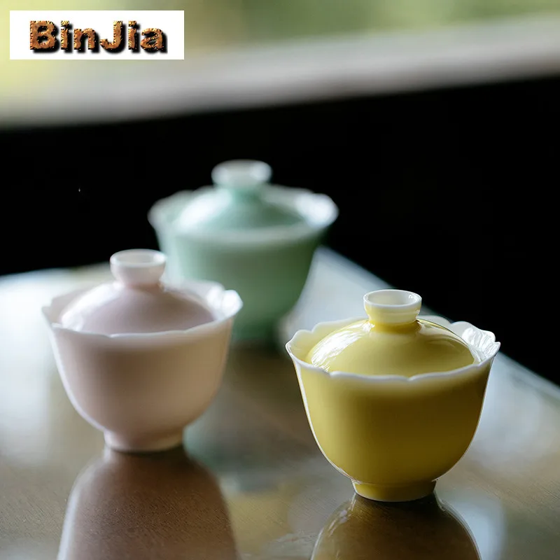 

80 мл монохромная глазурь Gaiwan креативная чайная вареная чайная чаша с набором крышек чайник крышка чаша китайский чайный сервиз принадлежности украшения