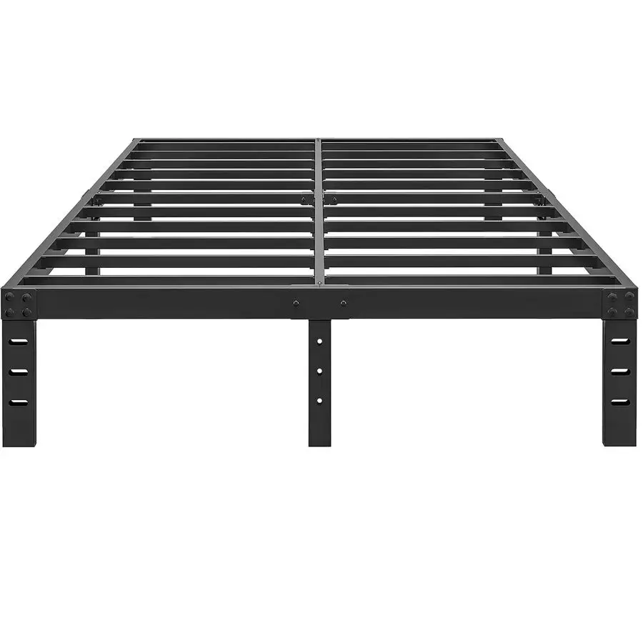

10 Inch Metal Bed Frame Queen Size Double Black Basic Steel Slats Platform, Easy Assembly Heavy Duty Noise Free Bedframes, No Bo