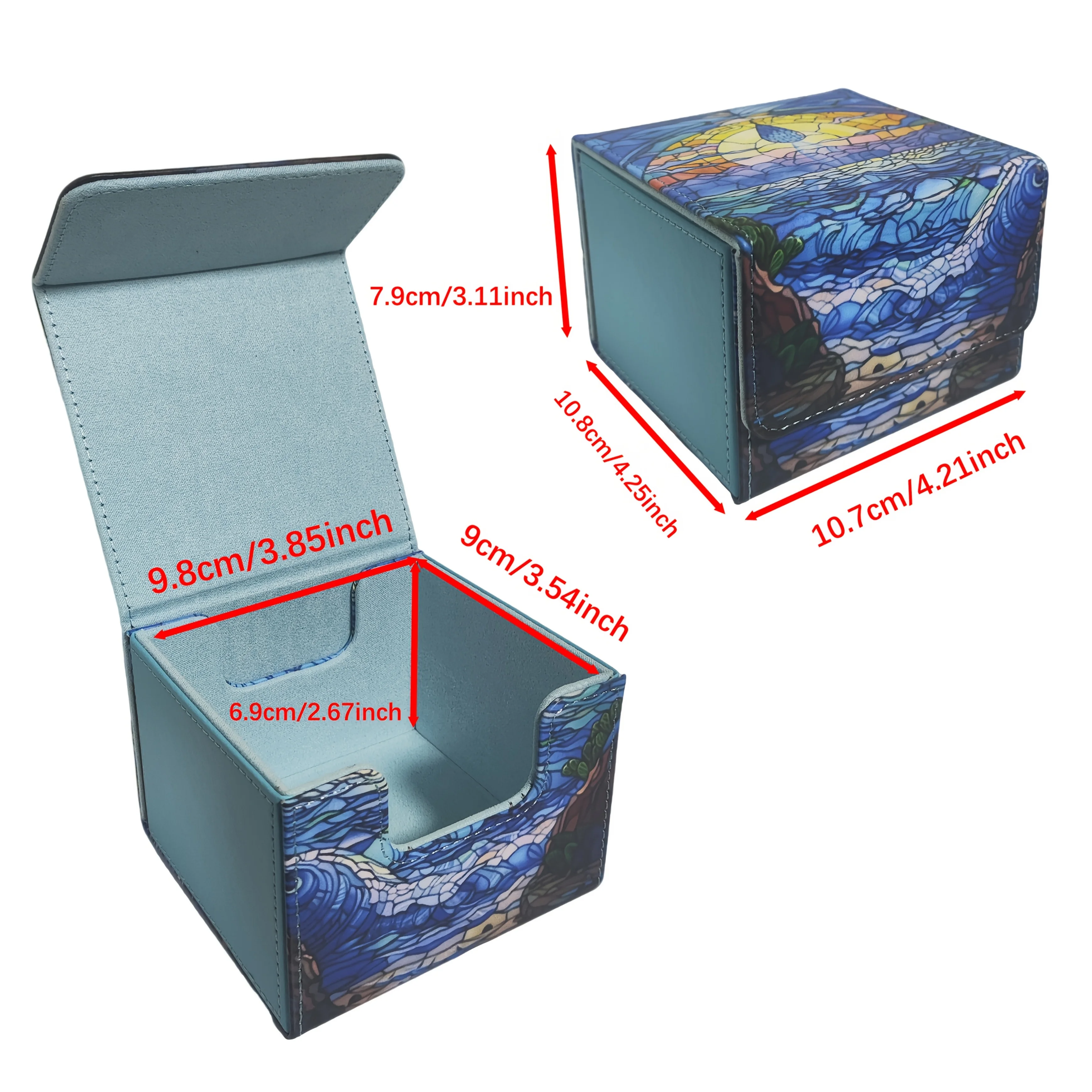 De nieuwe horizontaal bedrukte waterdichte geschikt voor diverse kaartopbergdozen geschikt voor enkele sets kaarten met meer dan 1