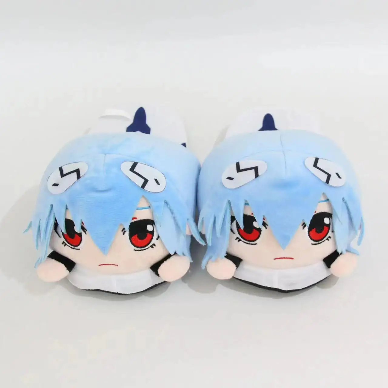 EVANGELION Rei Ayanami Anime Figure Plush Slippers Animation Winter Cotton Slipper Thick Non-slip Slippers Couples Cotton Shoes