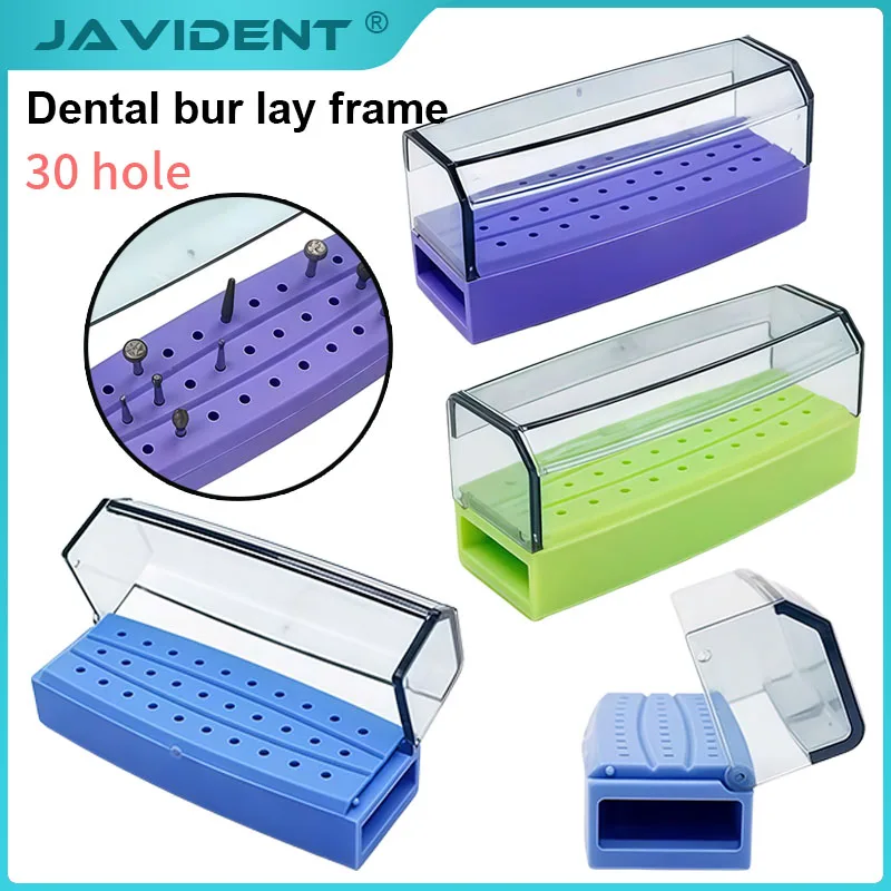 1Pcs Dental Plastic Bur Case; High- and Low-Speed Bur Holder with Anti-Drop Design; Dental High-Temperature Sterilization Case