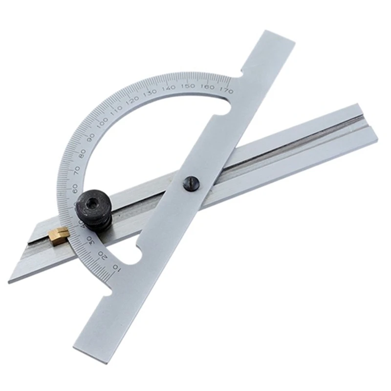 

1 PCS Carbon Steel Adjustable Angle Ruler Tool Silver 100X150mm Measure Measuring Tool Angle Measuring Tool