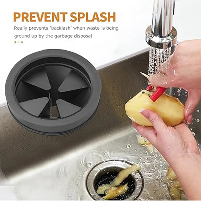 Eliminação de lixo Splash Guard, Food Disposer Resíduos, Capa silenciosa, durável, Substituição Collar, Sink Backsplash, Pacote 2