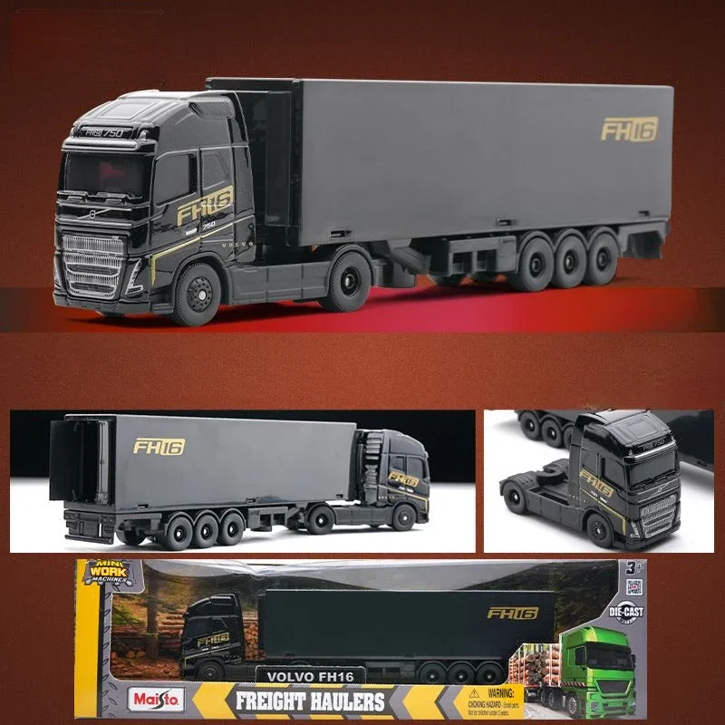 Mertrto Volvo FH16 Container Trailer Small Alloy Model Simulation Small Scale Car Model Decoration