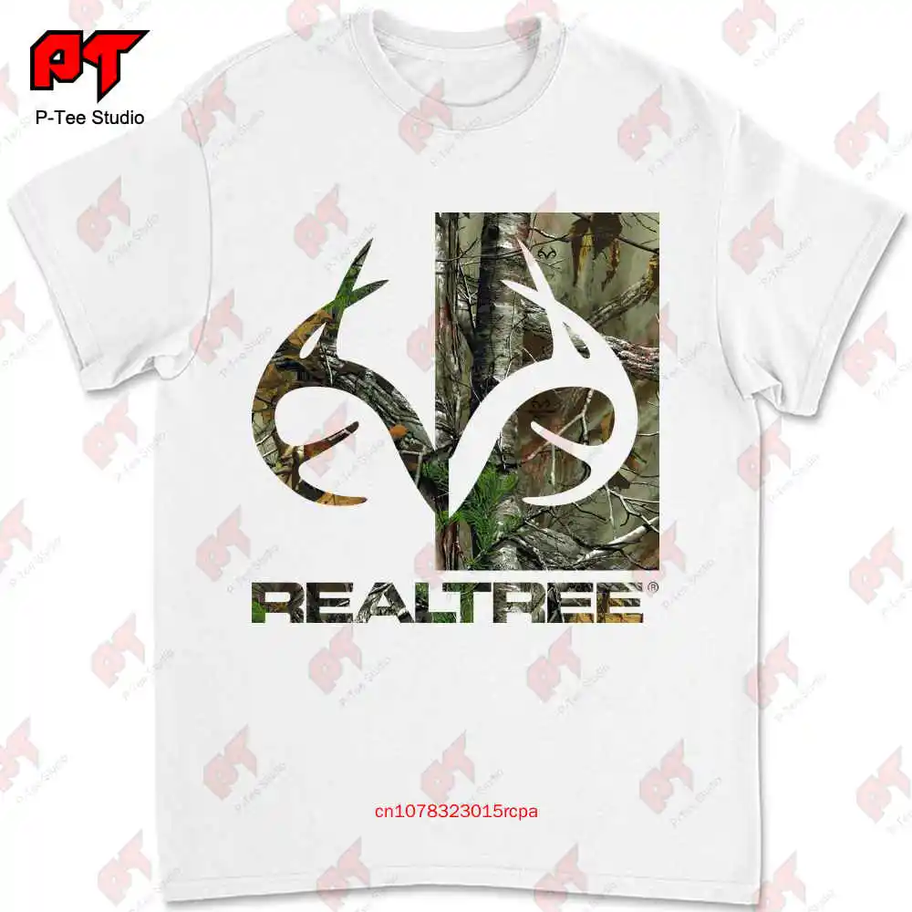 Realtree American Deer Buck Logo Jagd Camo T-Shirt Yuoj