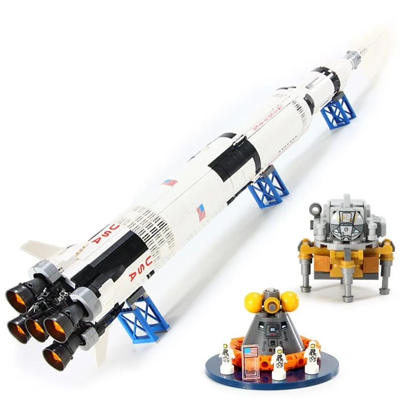 1969Pcs The Apollo Saturn V 100Cm Space Rocket Building Blocks Bricks Kids Adults Toys Christmas Birthday Gifts Compatible 21309