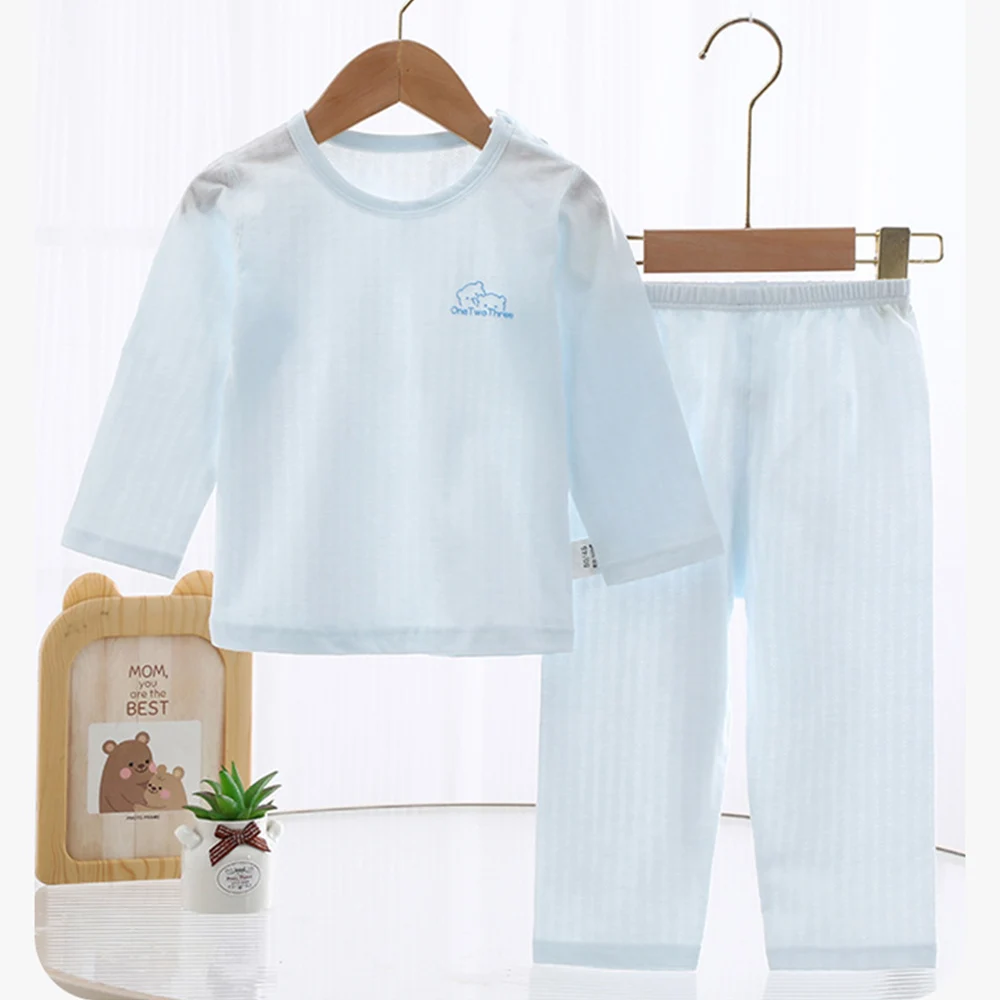 Baby Suits For A Boy Summer Thin Type Long Sleeve Tops Pants Two Pieces Air Conditioning Kids Girl Outfits Toddler Clothes