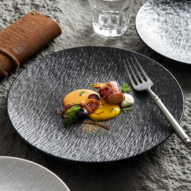 Creative Circular Steak Western Style Plate, High-end Steak Italian Pasta Plate, Dessert Fruit Salad Plate, Vegetable Plate