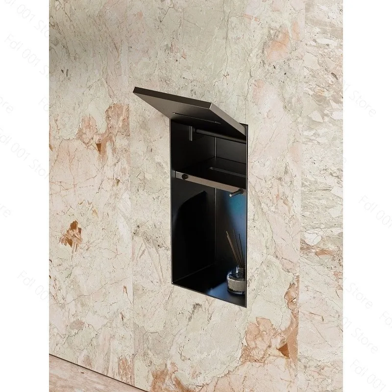 Toilet Concealed Stainless Steel Trash Can Recessed Niche Tissue Box Next To Bathroom Toilet
