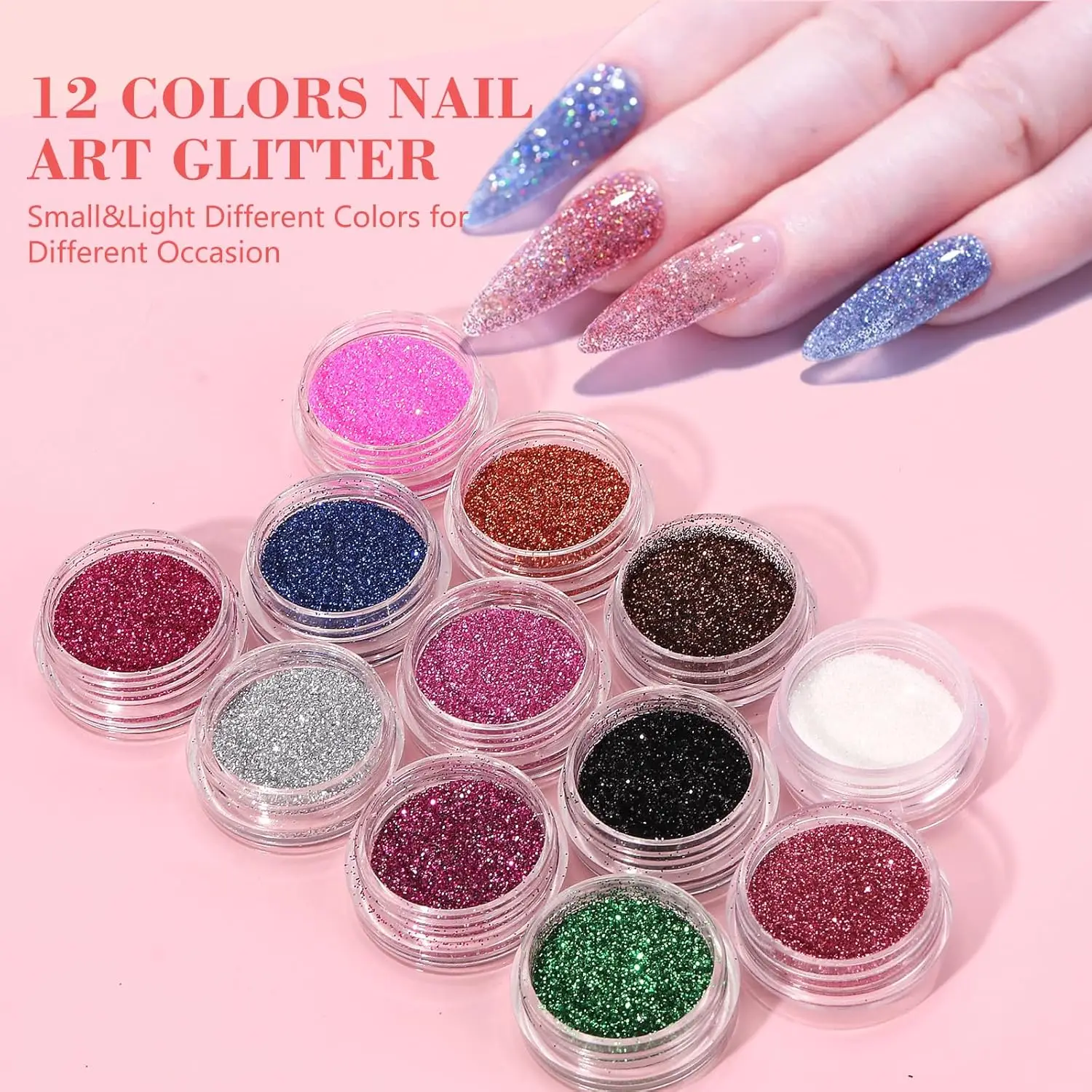 初心者向けプロ用アクリルネイル練習ハンドキット（マネキンフィンガー、パウダー、ツール付き）