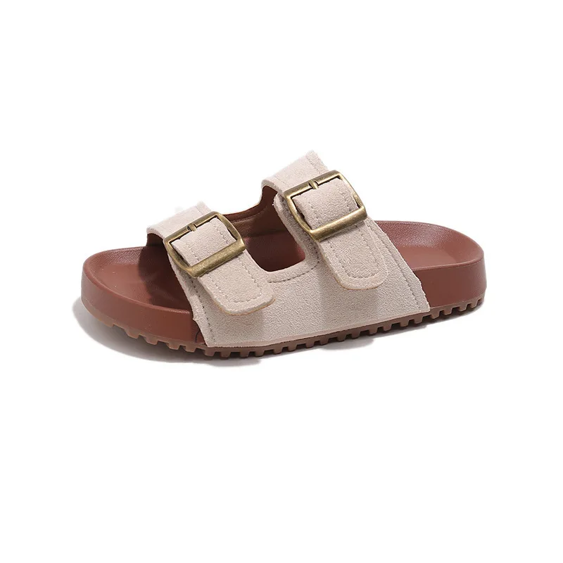 

Autumn Sandals for Boys Girls Fashion Suede Soft Sole Barefoot Shoes Kids Indoor Outdoor Beach Non-slip Luxury Design Child Shoe