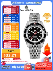 San martin novo 39.5mm mergulhador relógio moda luxo nh35 automático masculino relógios mecânicos safira à prova dwaterproof água 200m sn0115 reloj