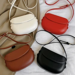 PU Leather Women Crossbody Bag Fashion Luxury Purse Sling Bags Saddle Shoulder Bag Candy Color Girl Messenger Bags