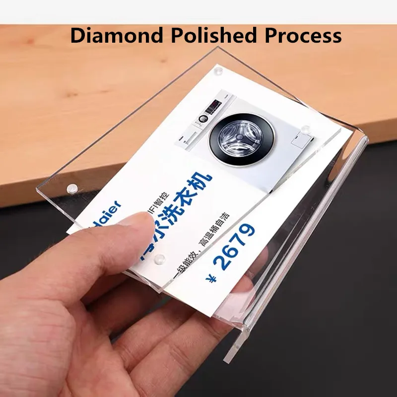 105x70 مللي متر L شكل المغناطيسي السعر حامل ورق التسمية مطعم الجدول رقم القائمة حامل علامة الاكريليك عرض موقف #5