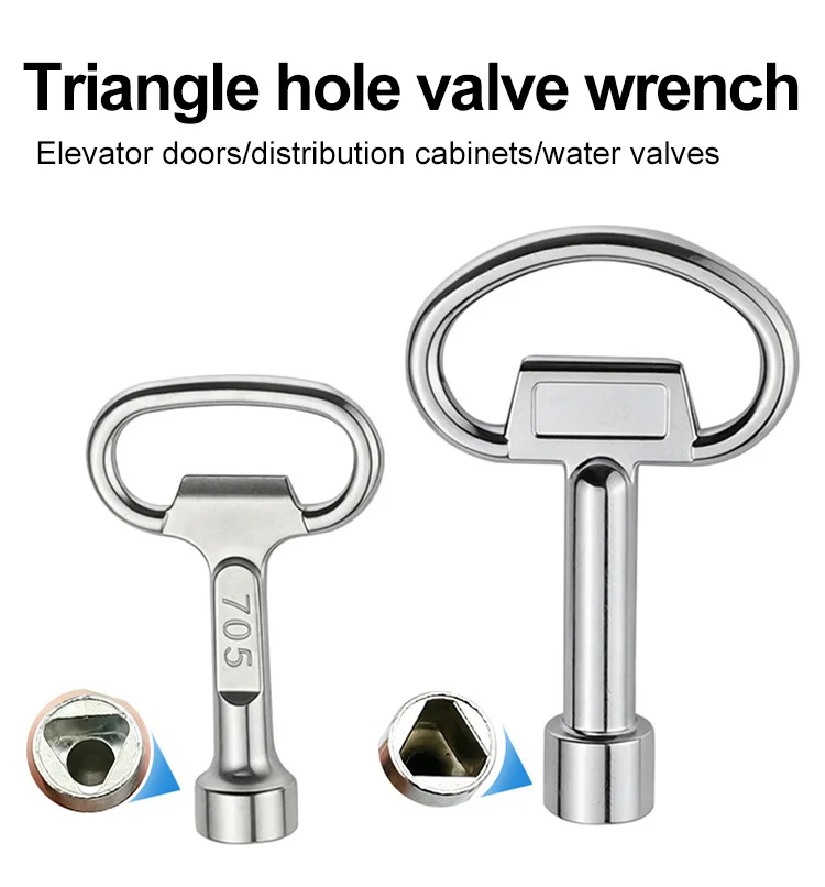 Tap Water Valve Triangle Wrench Chassis Cabinet Door Elevator Door Lock Valve Key Multi-purpose Triangle Key
