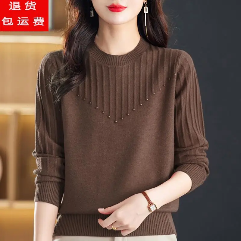 

Autumn Winter New Knitted Sweater Stylish Inner Wear Loose Round Neck Pullover Top