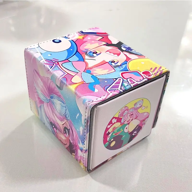 Cartoon Anime Iono Card Storage Box Cute Print Magnetic Box Suitable for Ptcg Otcg Ocg Ws and Other Board Game Cards