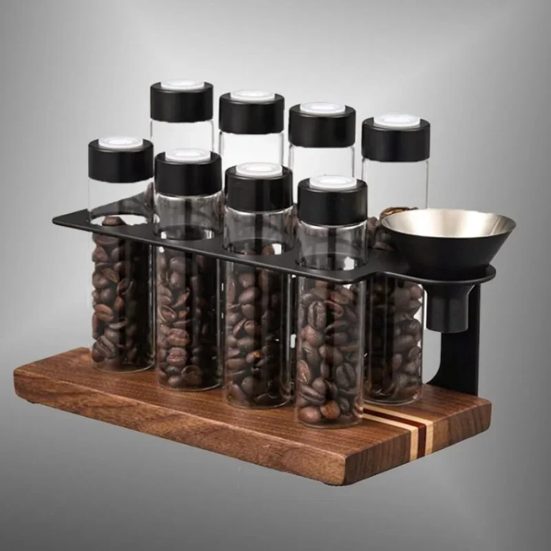 Coffee Beans Storage Container 8 Tubes with Exhaust Food Storage for Tea Coffee Barista Accessories