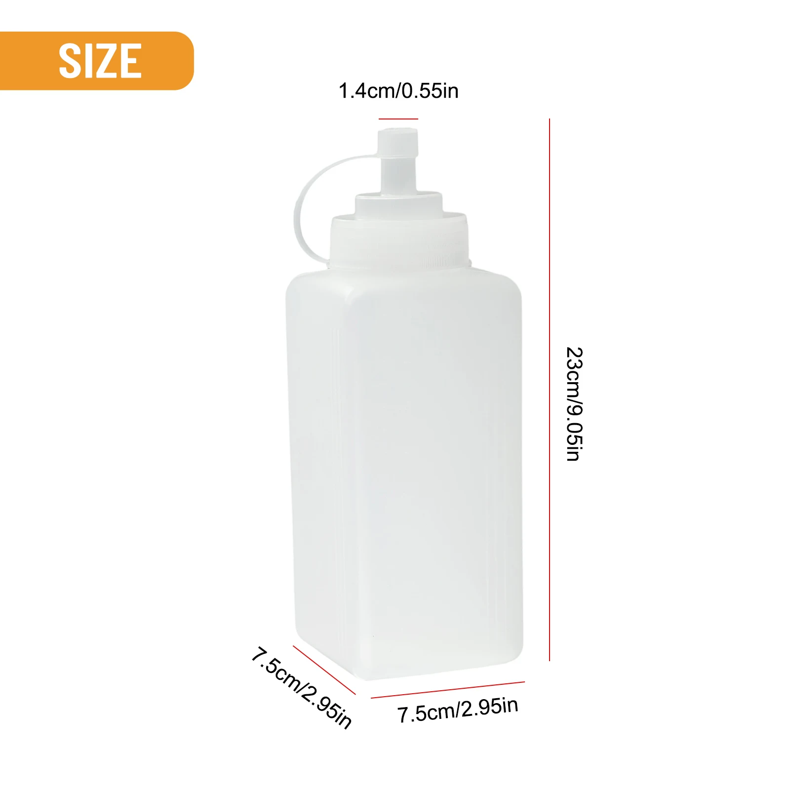 

Squeeze Condiment Bottle 800/1000ML Plastic Square Large Diameter Dustproof Jam-Bottle Sauce Bottle Kitchen Accessories