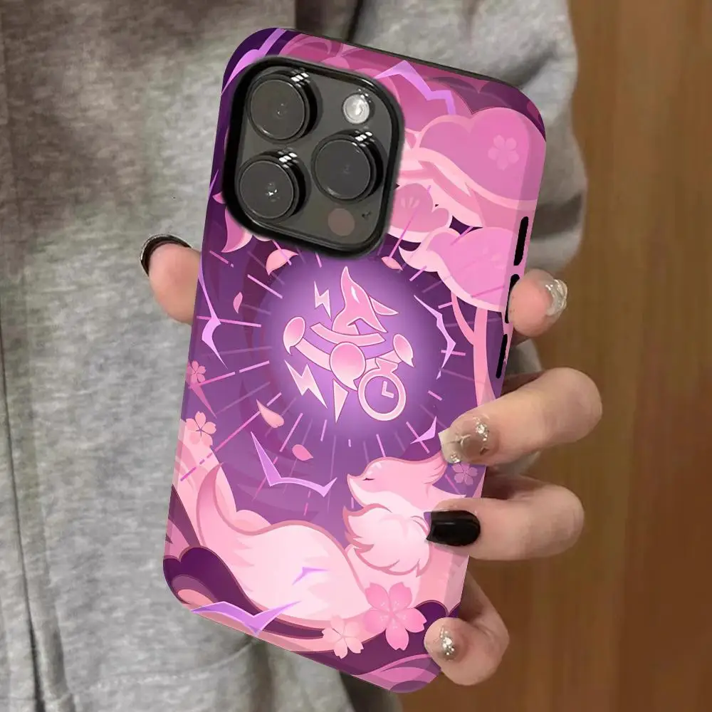 

yae miko wallpaper Phone Case Double-layered 2-in-1 Film Case For IPhone 16 15 Promax 14 13 Pro 12 11 plus Samsung S Covers