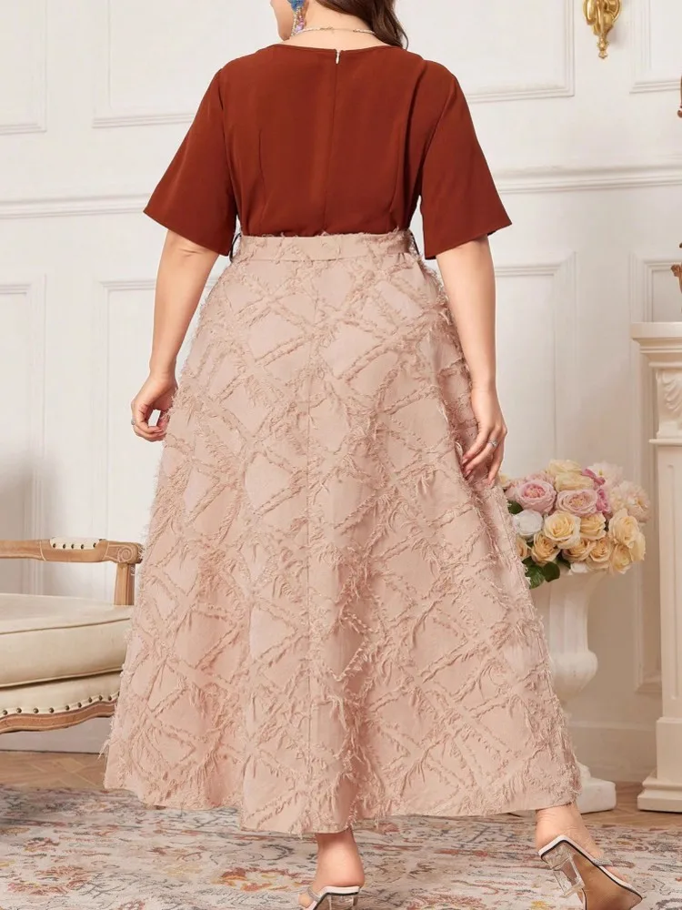 L-4XL 플러스 사이즈 의류 이브닝 드레스 여성 의류 로브 반팔 스트리트 스타일 캐주얼 빅 사이즈 오버사이즈 맥시 드레스