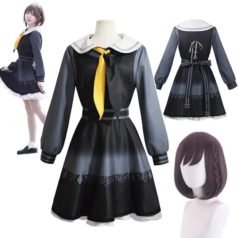 Shinonome ena fantasia cosplay peruca anime projeto sekai colorido palco uniforme escolar festa de halloween para mulheres meninas