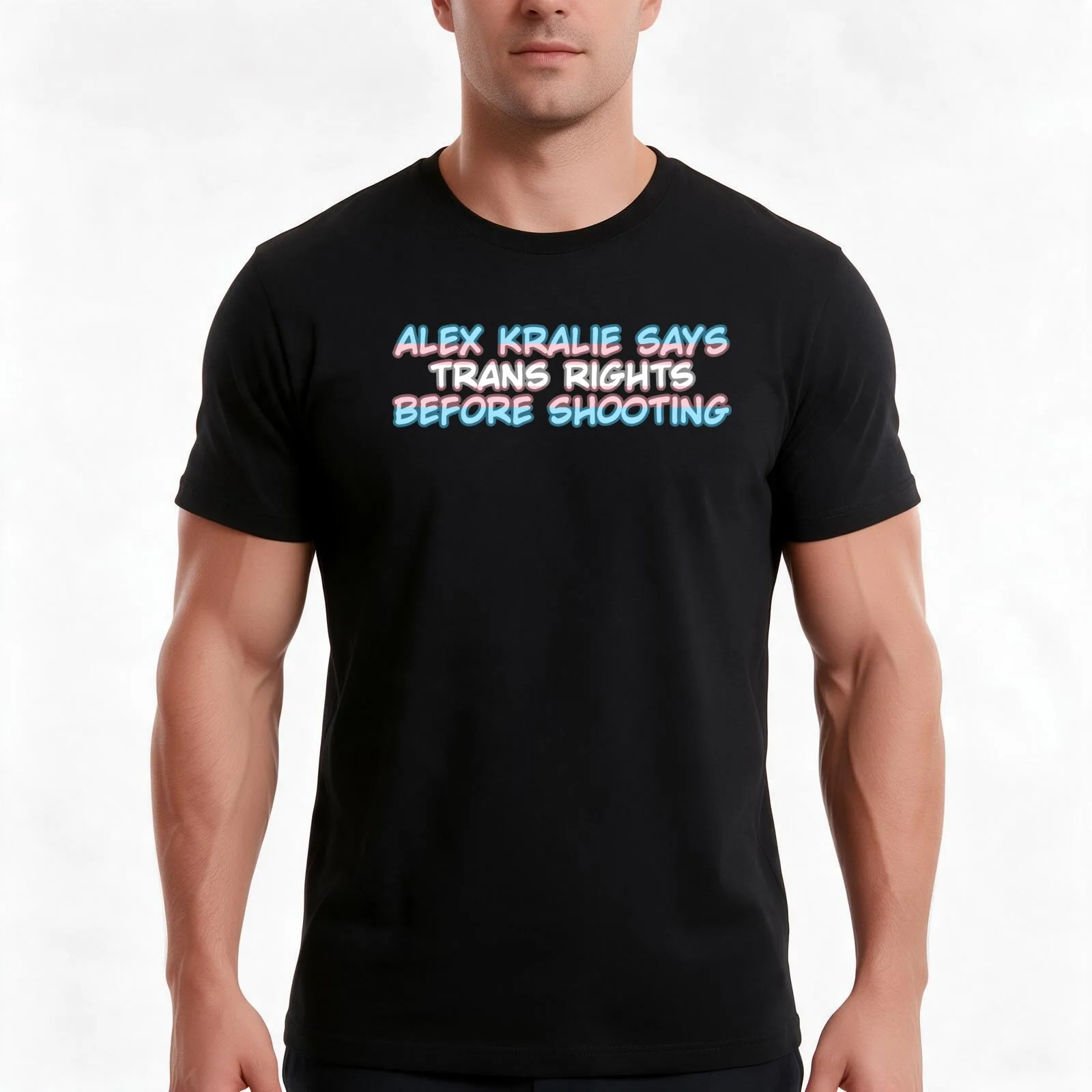 Alex Kralie Trans Rights Marble Hornets T-Shirt, Summer Casual Cotton Tee, Oversized Streetwear Tops, Vintage Graphic Print