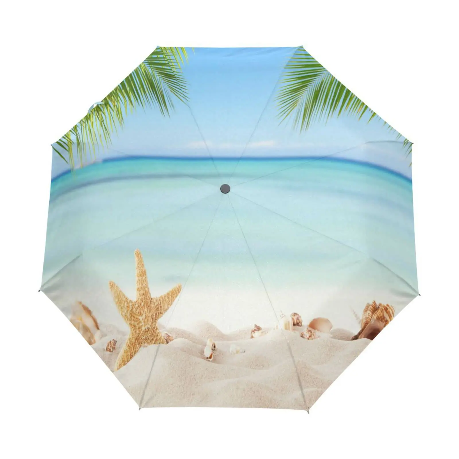 

Океанский пляж, морская звезда, складной зонт, морской пейзаж, морская жизнь, компактные ветрозащитные дорожные зонты от дождя и солнца для взрослых, подростков, детей