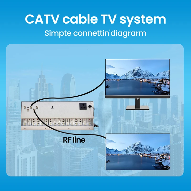 16 Channel Fixed Modulator AV Tv Hotel  Catv Amplifier Combiner CATV Digital Headend Modulator Rf Modulator
