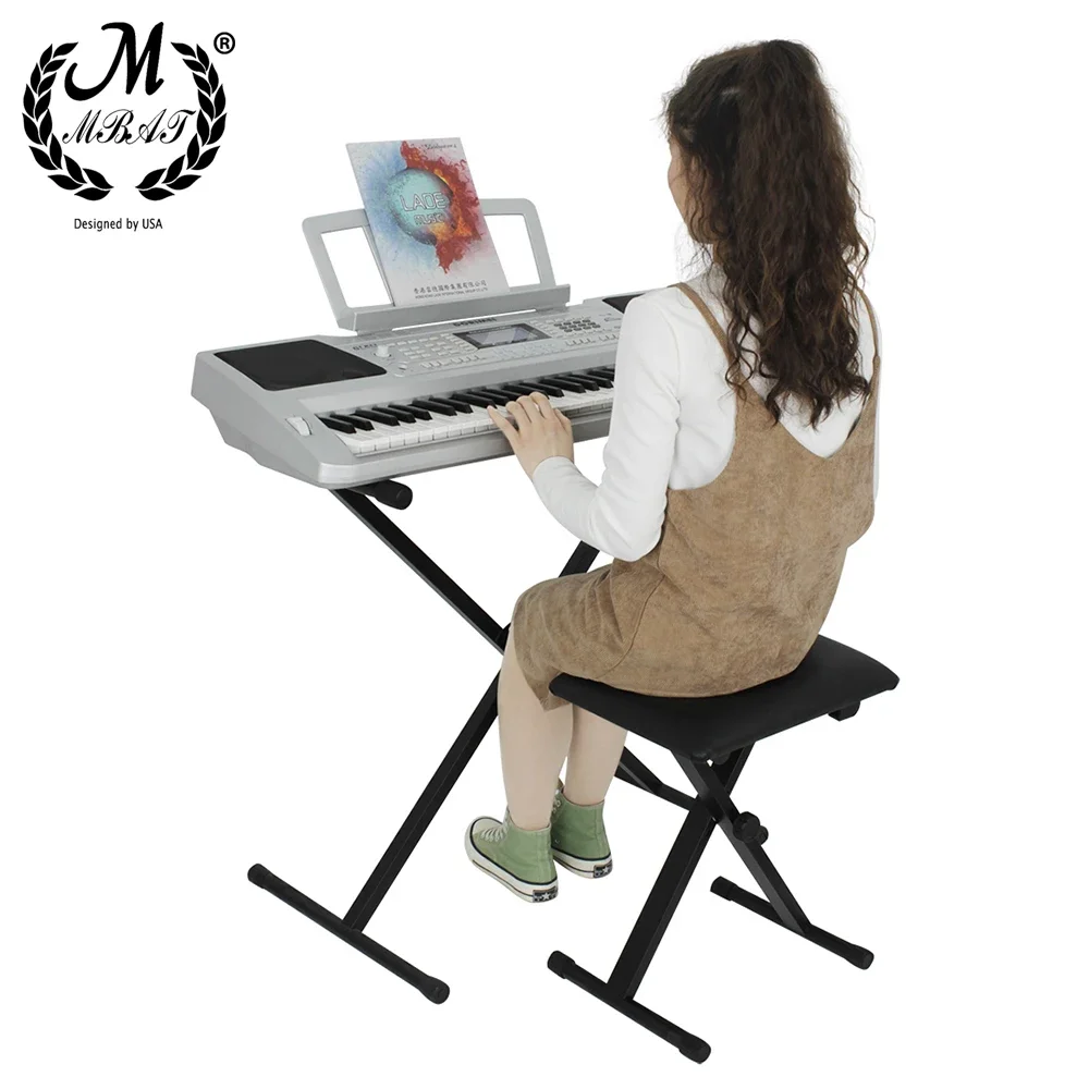 

Black Folding Stool Single Adjuatable Electronic Piano Guitar Drum Bench Musical Instrument Accessories Portable Chair