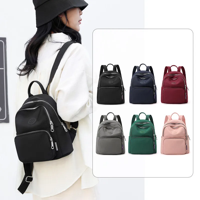 Women Backpack Travel Casual Waterproof Nylon Shoulder Bags Female Large Capacity Handbag Rucksack Purse Girl Small School Pack