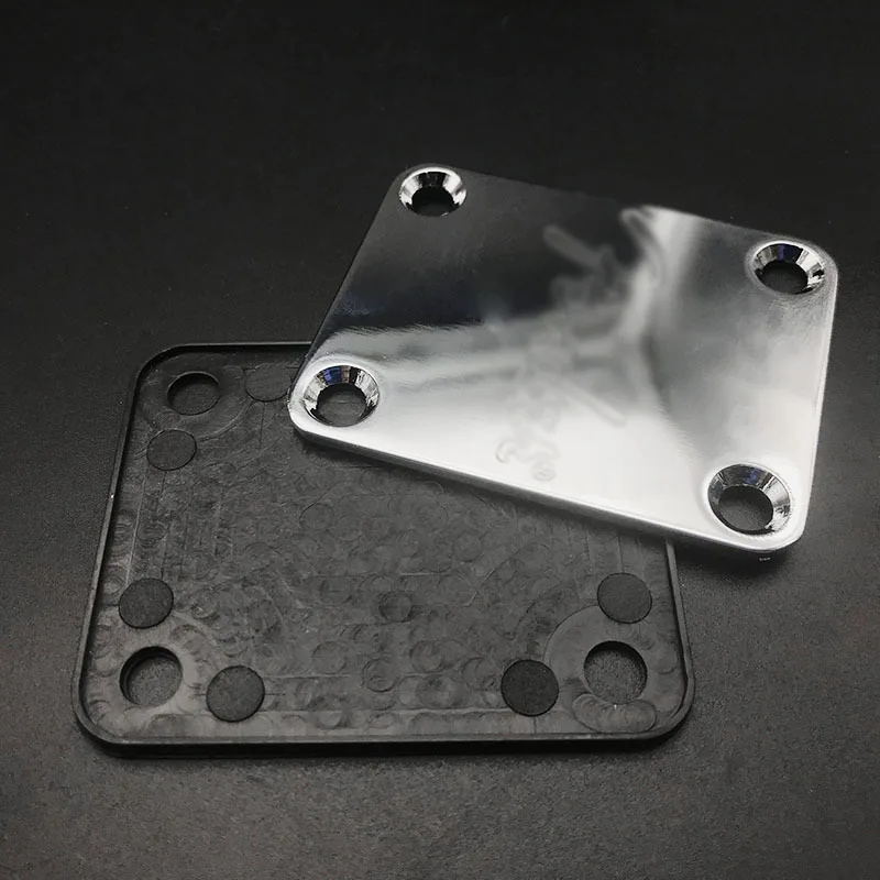 Ohello 1pcs Electric Guitar Neck Plate FD Neck Plate Fix TL Electric Guitar Neck Joint Board with Screws Chrome