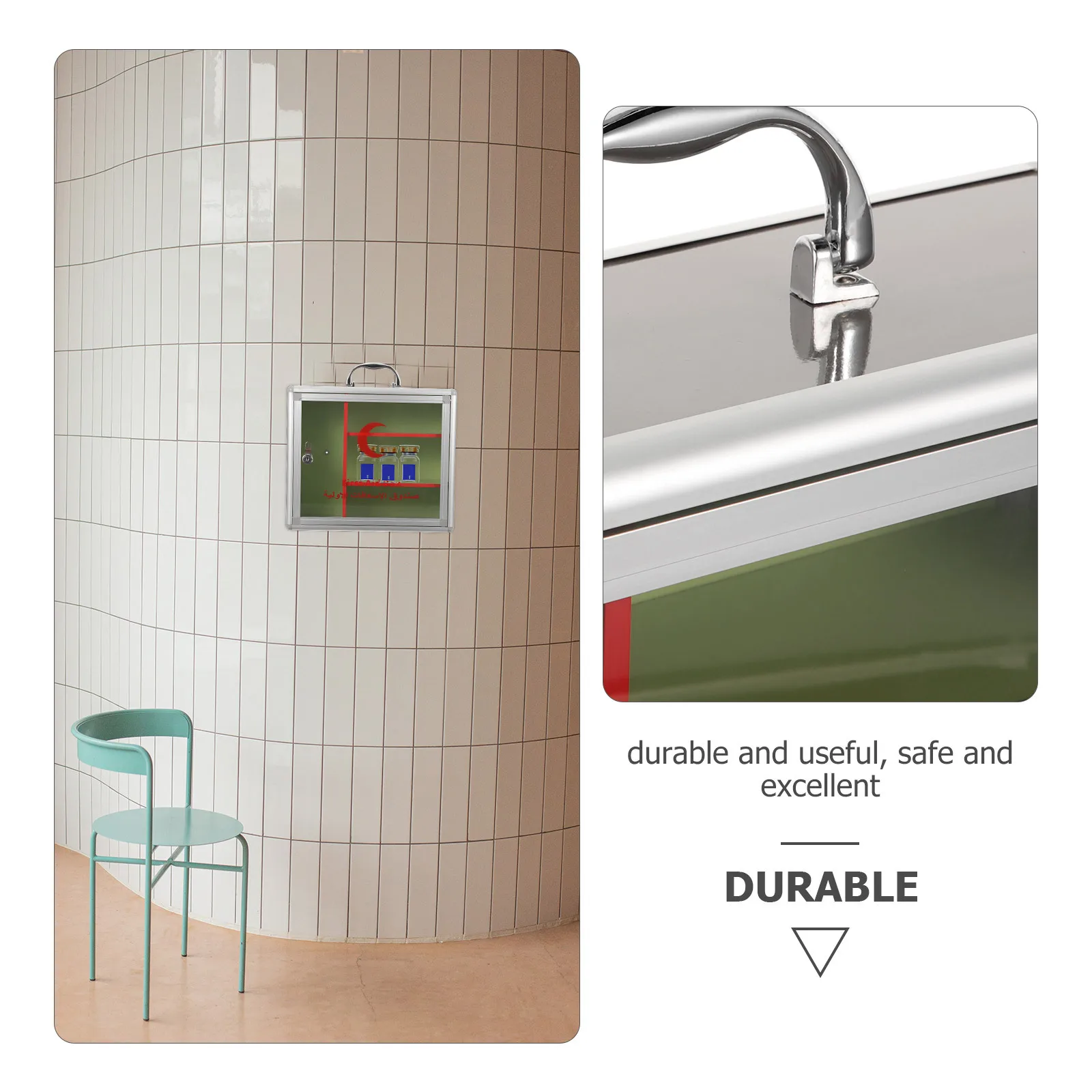 صندوق قفل دواء مع نافذة شفافة ذات سعة كبيرة مثبت على الحائط من سبائك الألومنيوم متعدد الوظائف للأماكن العامة المنزلية الآمنة