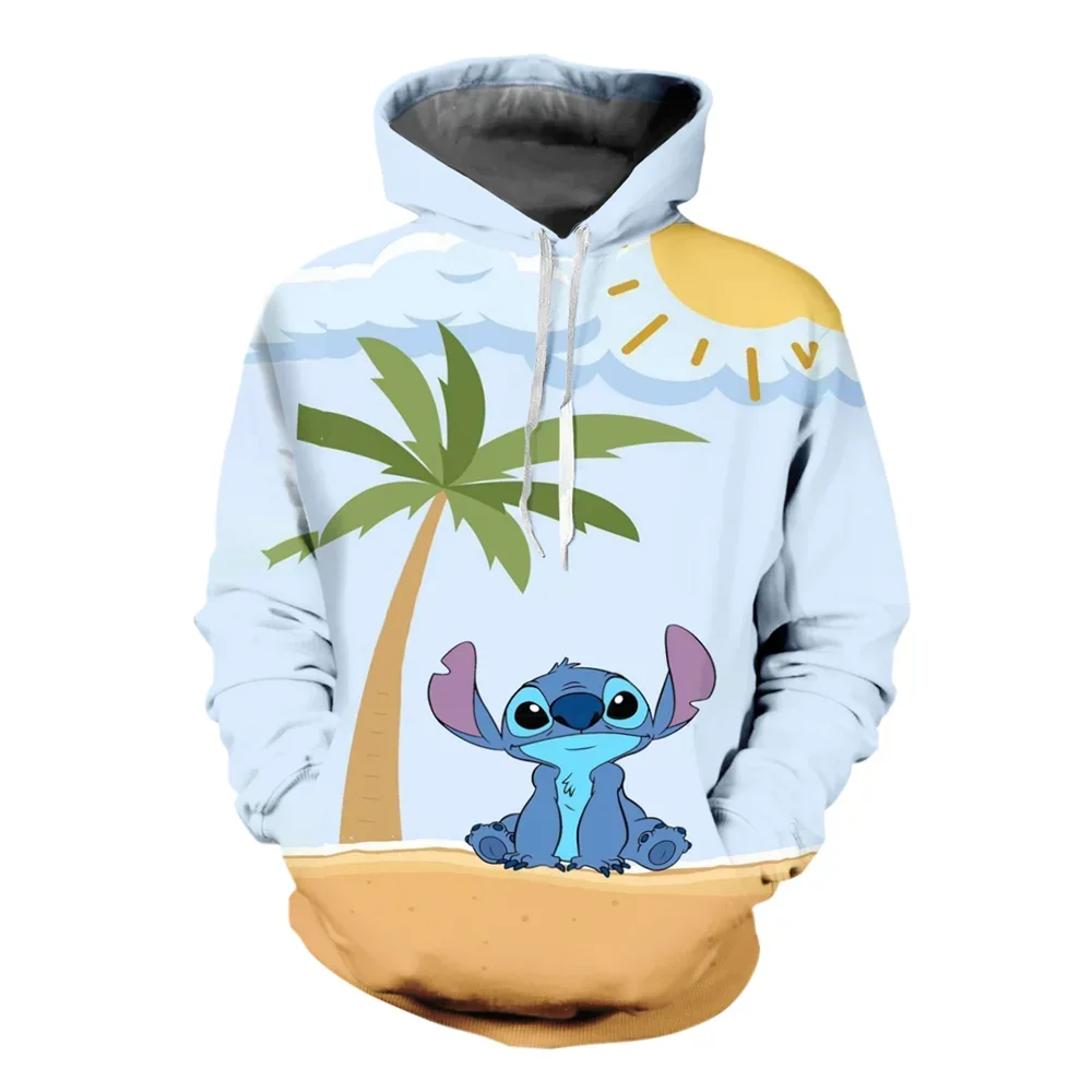 

Stitch Children's Hoodie Disney Boys and Girls Hoodie 3D Print Pullover MINISO Men's Hoodie Oversized New Men's Clothing