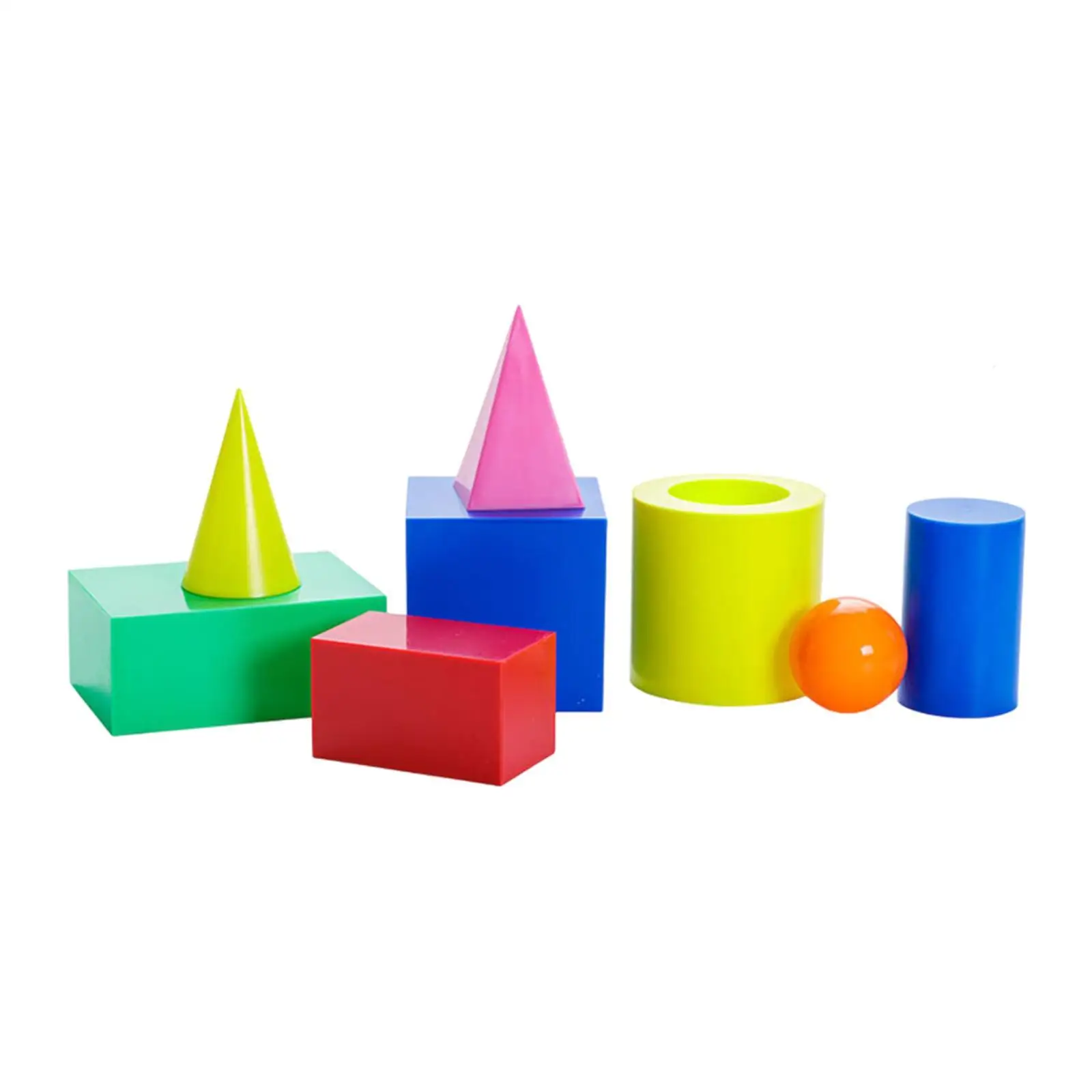 Geometric Solids Math Toys Classroom Manipulatives for Kids Geometric Shapes Pattern Blocks Solid for Preschool Elementary