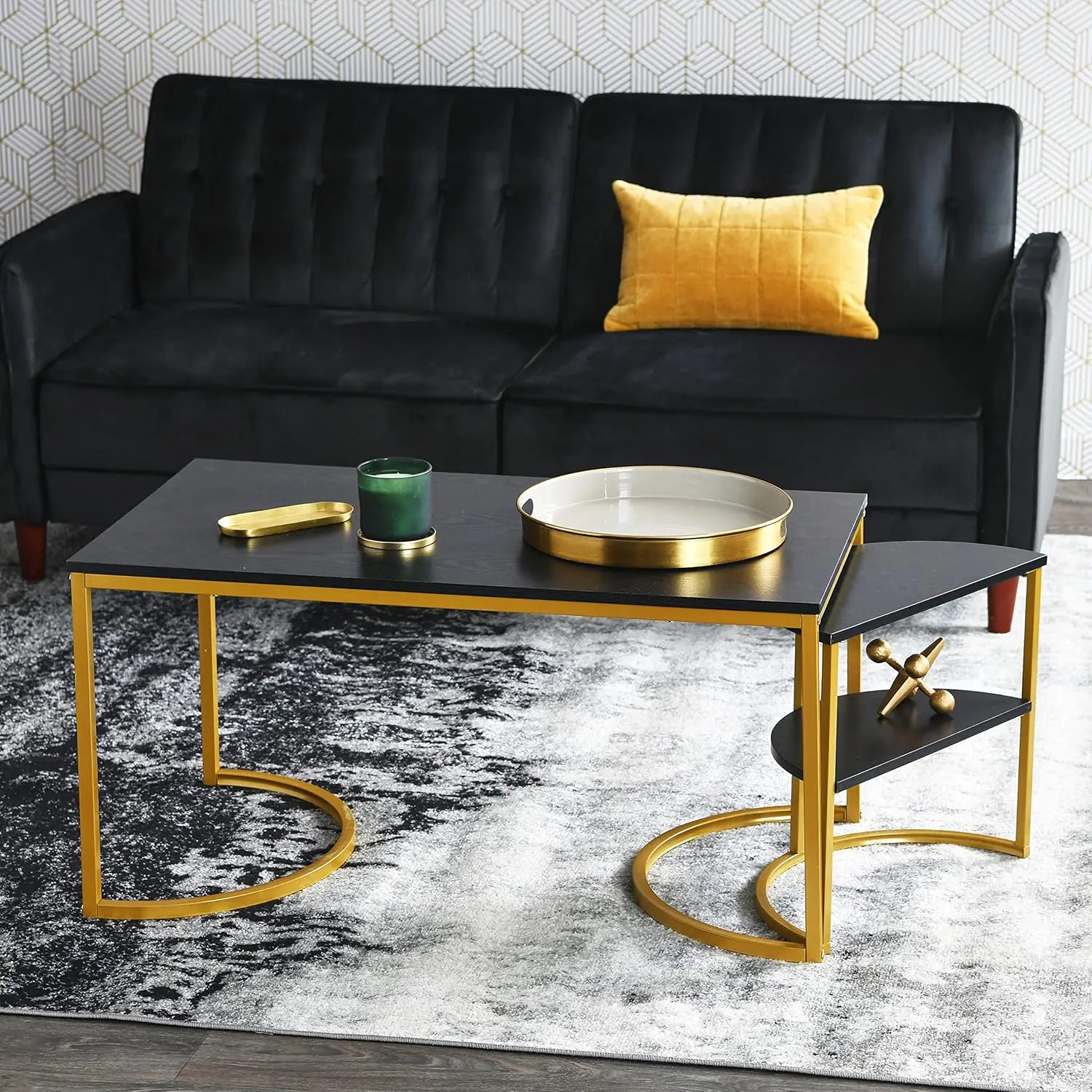 

Black Oak Half-Moon Modern End Table