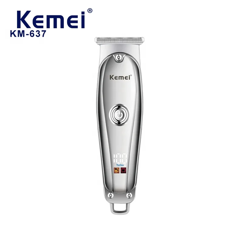 Kemei KM-637 USB Charging Stainless Steel Haircut Set  Professional Hair Cut Machine Hair Trimmer with LED Display Tondeuse T9