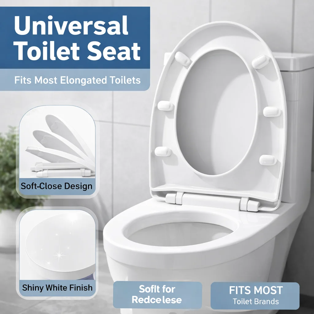 

Silent Toilet Seat, Soft Close Mechanism, Easy Maintenance Toilet Lid for Home & Hospitality