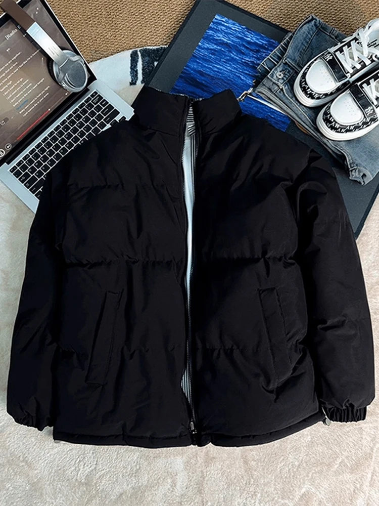 Thiened клетчатый лоскутный бомбер Jaet, хлопковое пальто, мужская зимняя теплая верхняя одежда, молодежная мода, прямой подол, застежка-молния