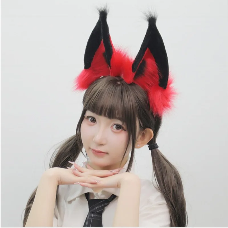 Alastor Ears Headband Anime Hazbin Hotel Cosplay Hair Hoops Masquerades Headwear Halloween Party Hairbands Hair Accessories