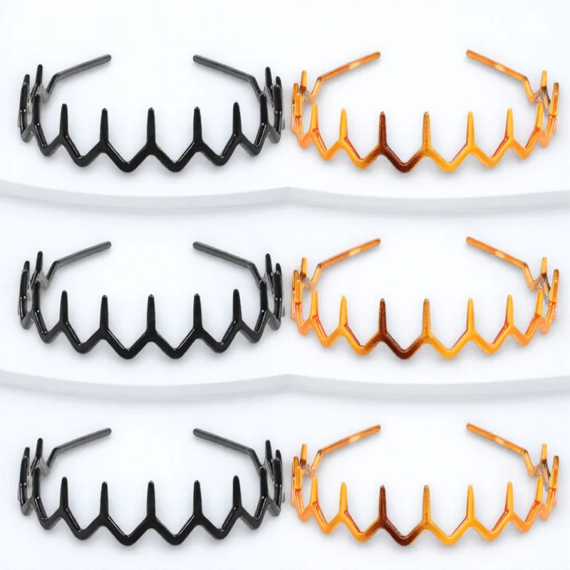 

6pcs Wide Tooth Headbands For Women Non-Slip Hair Comb Headband For Makeup Wash Face Curly Hair Workout Fashion Headband Set