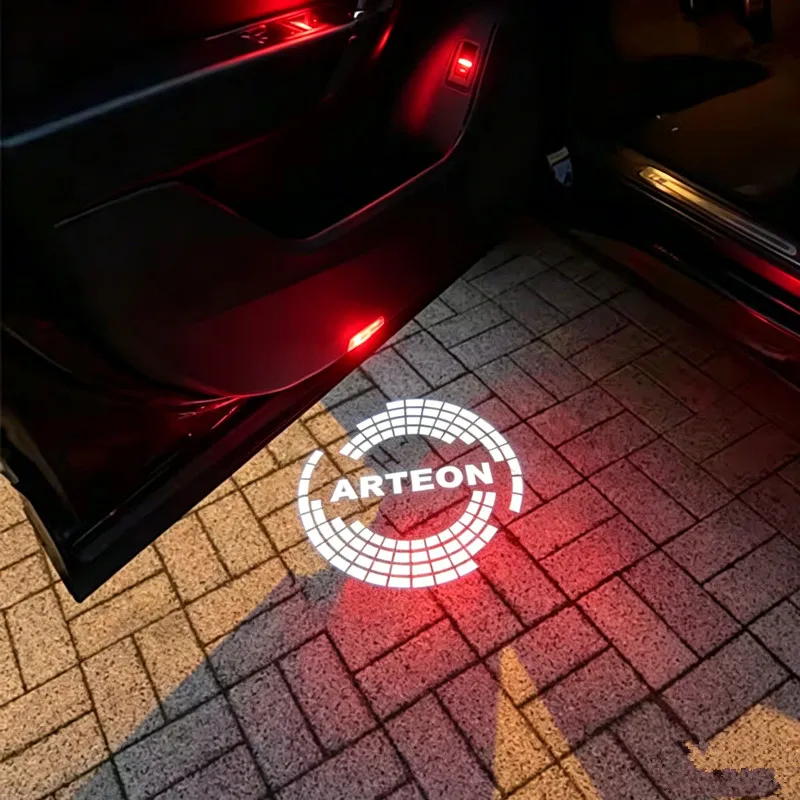 2X LED Auto-Tür-Willkommensleuchten Ghost Shadow Courtesy Lamp Projektor Zubehör für Arteon CC 2012-2023 2017 2018 2019 2020 2021
